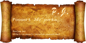 Possert Jávorka névjegykártya
